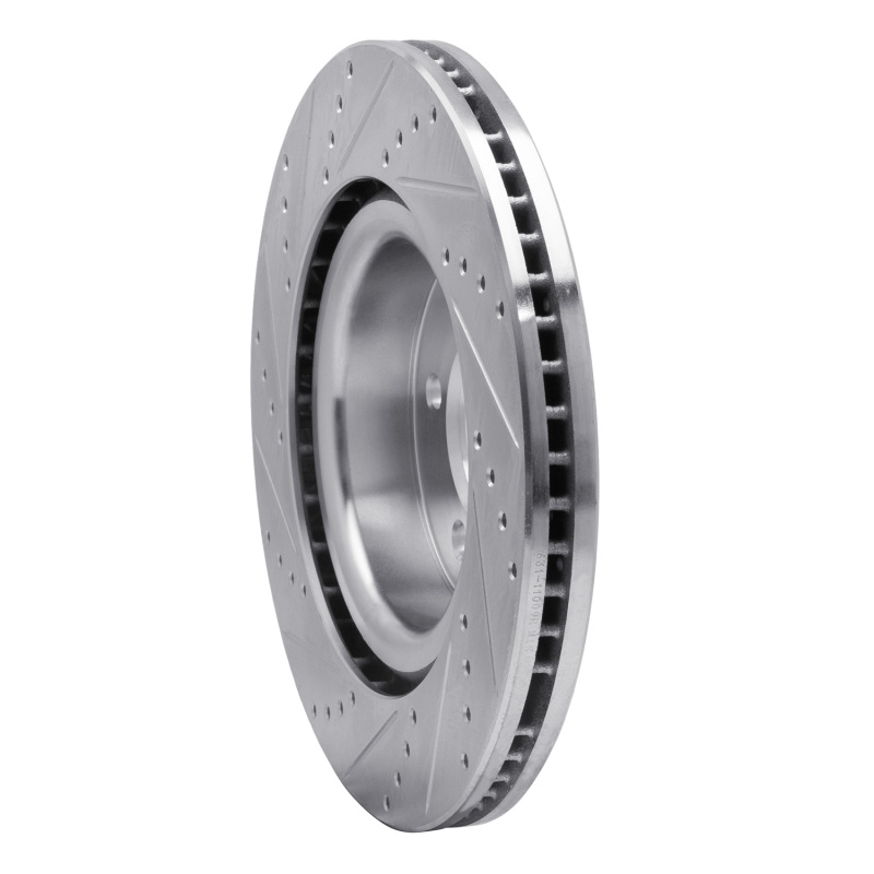 Land Rover Range Rover Sport Brake Rotor (1) - Front Right - R1 Concepts - Drilled & Slotted - Silver - `05-`09